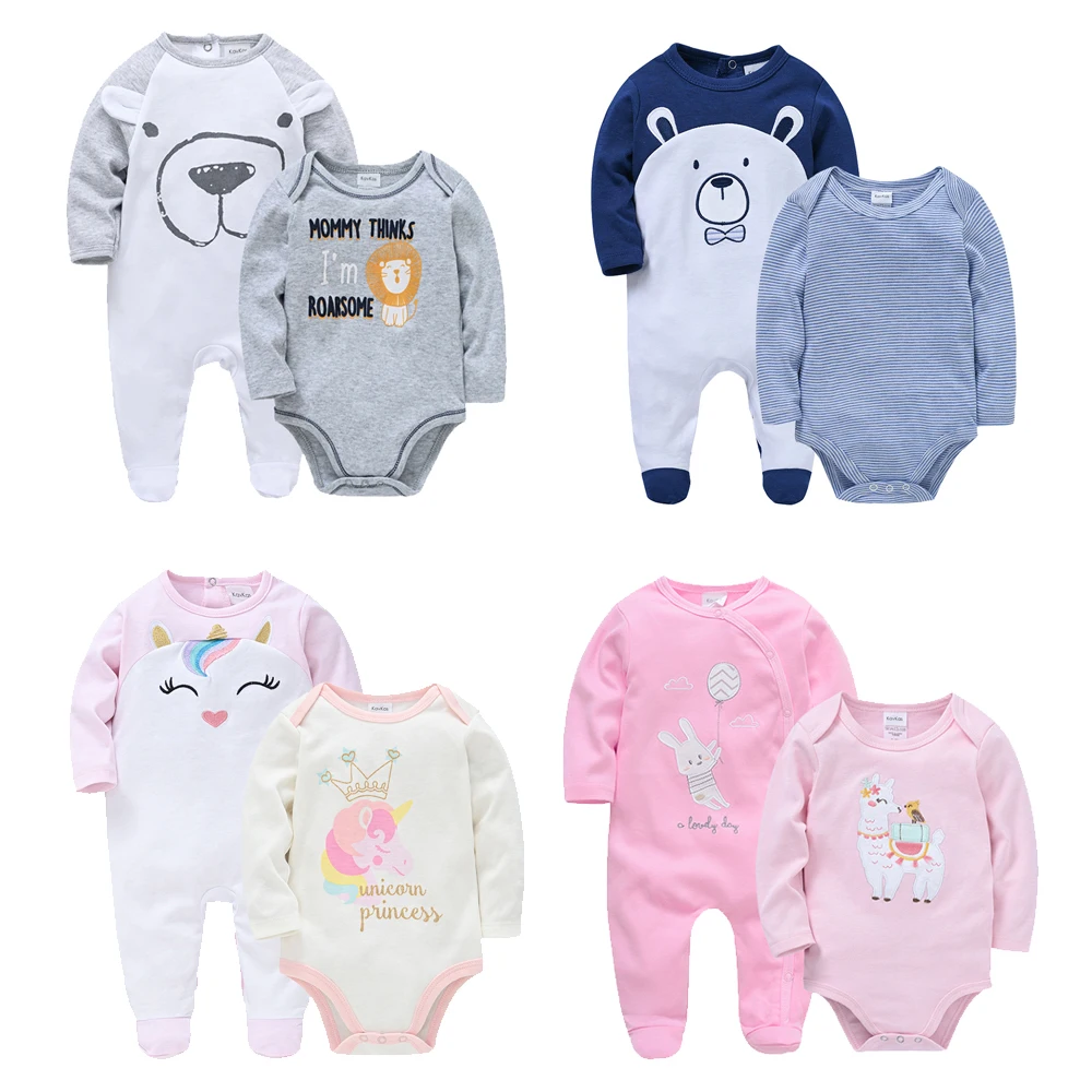 

Kavkas Baby Clothes Set 2 PCS Cotton Romper Babies Jumpsuit Clothing Long Sleeve Playsuit Outfit For Newborn 0-12 Month