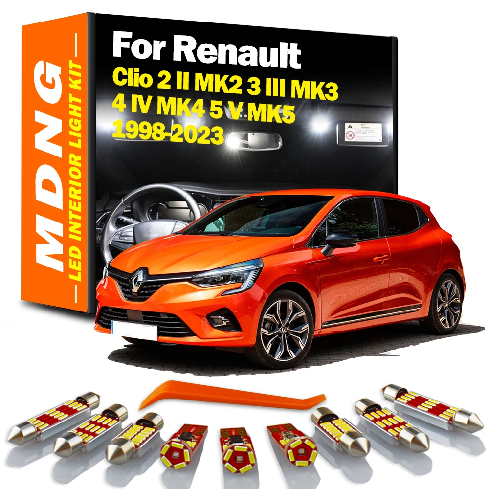 

MDNG 6 шт. комнатная лампа для Renault Wind 2010 2011 2012 2013, Автомобильные светодиодные лампы, внутренняя карта, купольсветильник света без ошибок Canbus