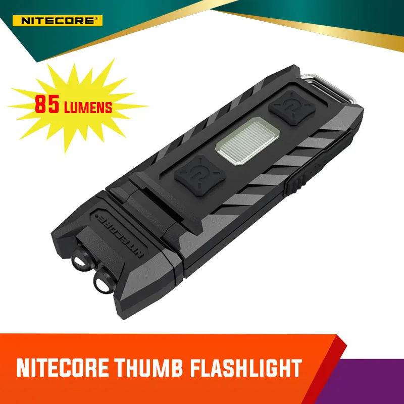 

Nitecore Thumb 85 Lumens USB-C Rechargeable Compact With Tilting Design Work Flashlight 2 x High-Performance LED Black