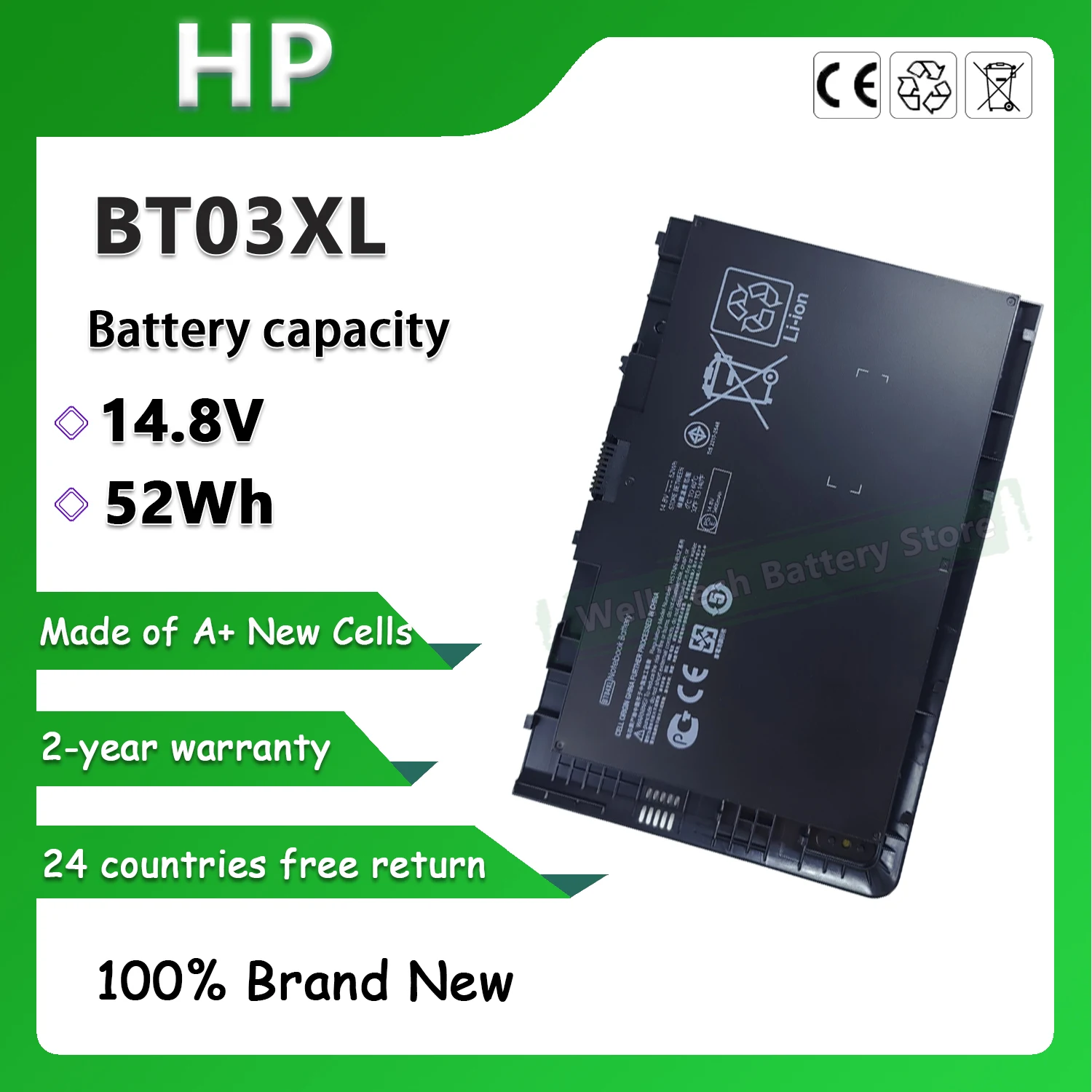 14 8 В 52 Втч BT04XL Аккумулятор для ноутбука HP EliteBook Folio 9470m 9480m