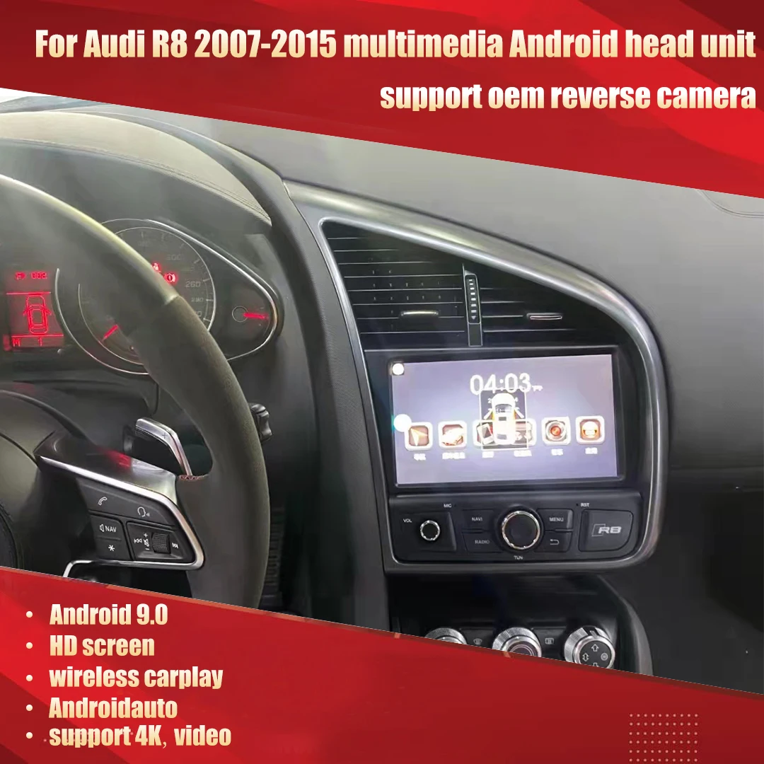 

AuCAR 9" Android 9 Car Radio Video GPS Navigation For Audi R8 RHD LHD 2008-14 Car Multimedia DVD Player Car Auto Audio Head Unit