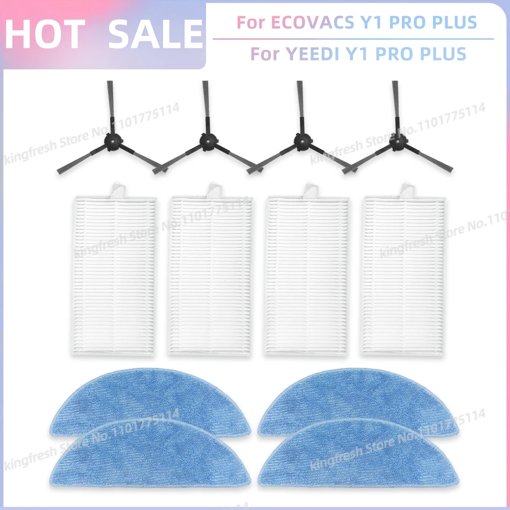 

Подходит для ECOVACS Y1 PRO PLUS/ Y1 Plus, DEEBOOT NEO 2.0 Plus, YEEDI Y1 PRO PLUS Запчасти для пылесоса Основной валик Боковая щётка HEPA фильтр Тряпка Аксессуары