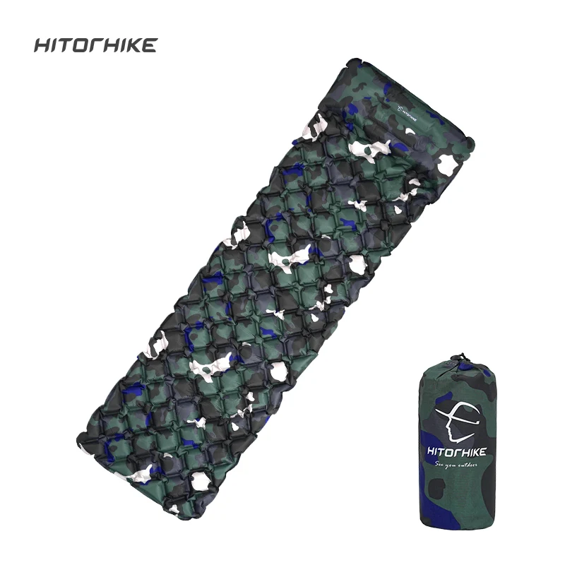 

Outdoor Sleeping Pad Camping Inflatable Mattress with Pillows Travel Mat Folding Bed Ultralight Air Cushion Hiking Trekking