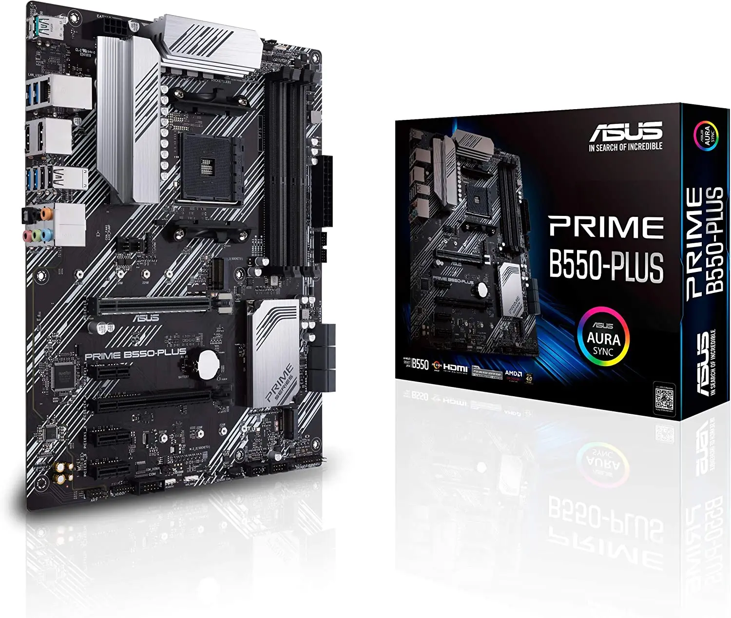 

ASUS Prime B550-PLUS AMD AM4 Zen 3 Ryzen 5000 & 3rd Gen Ryzen ATX материнская плата (PCIe 4,0, память ECC, 1 ГБ LAN, HDMI 2,1, DisPlayP