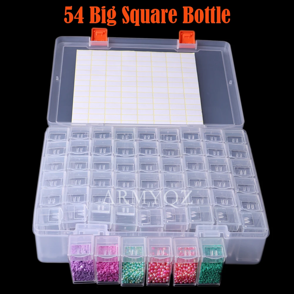 

54 Lattices Storage Organizer Dismountable Diamond Embroidery Accessories Diamond Painting Boxes Home Storage Cross Stitch Cases