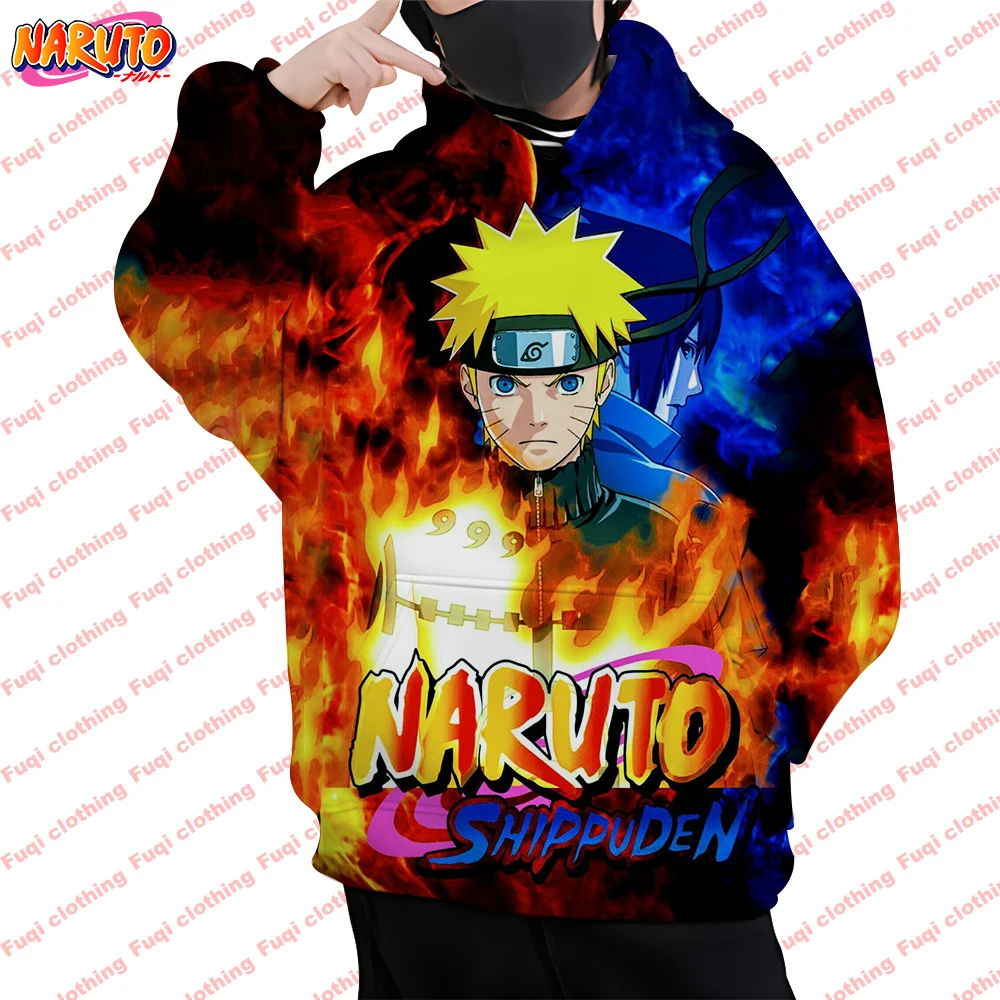 

2023 New Naruto 4-14T Girls Boys Sportswear Autumn Cartoon Tops Fashion Sports Kids Kakashi Naruto Pop 3D Hoodie
