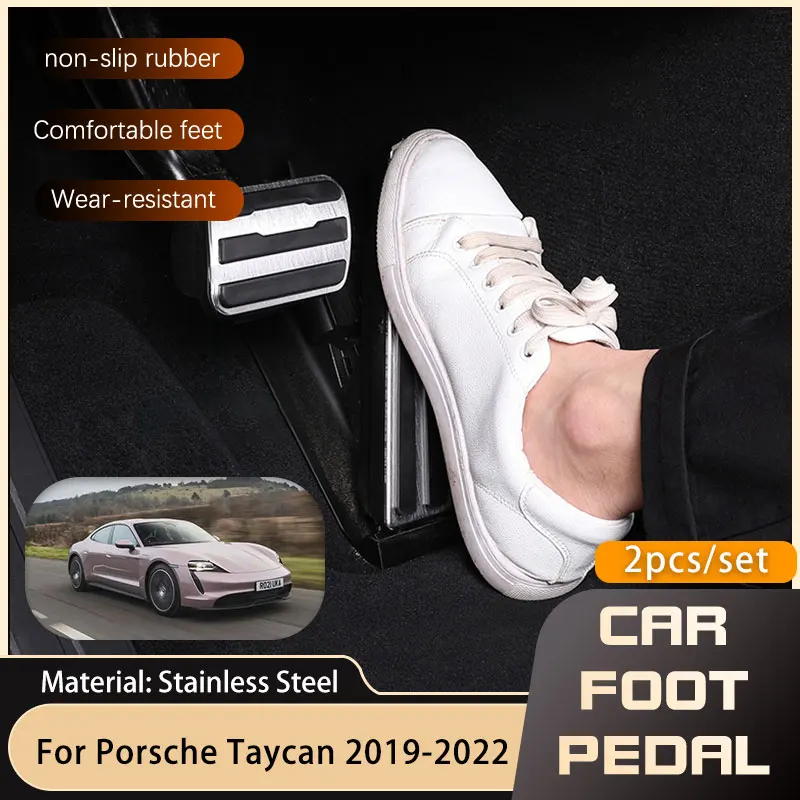 

Stainless Steel Car Foot Pedals For Porsche Taycan Cross Sport Turismo 2019 2020 2021 2022 Gas Accelerator Brake Non-slip Pedal