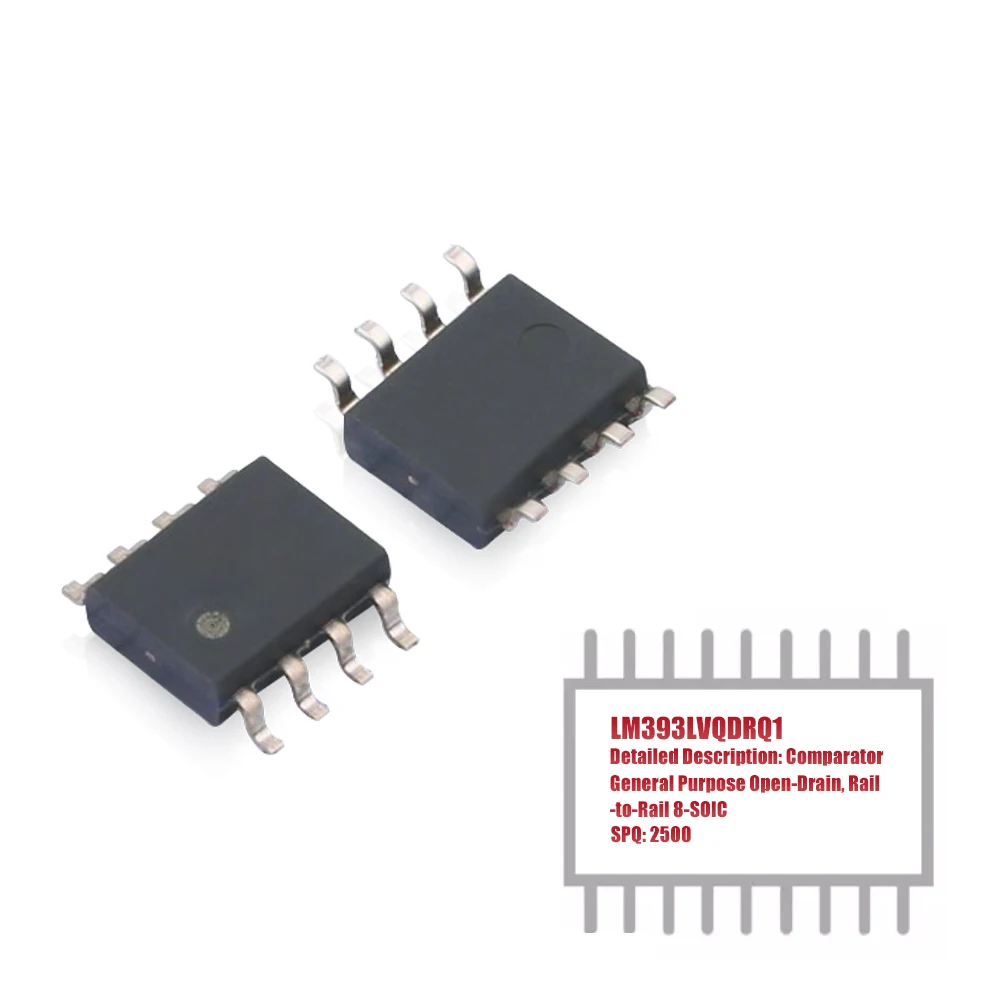 MY GROUP ASIA 2500PCS LM393LVQDRQ1Comparator General Purpose Open-Drain, Rail-to-Rail 8-SOIC in Stock