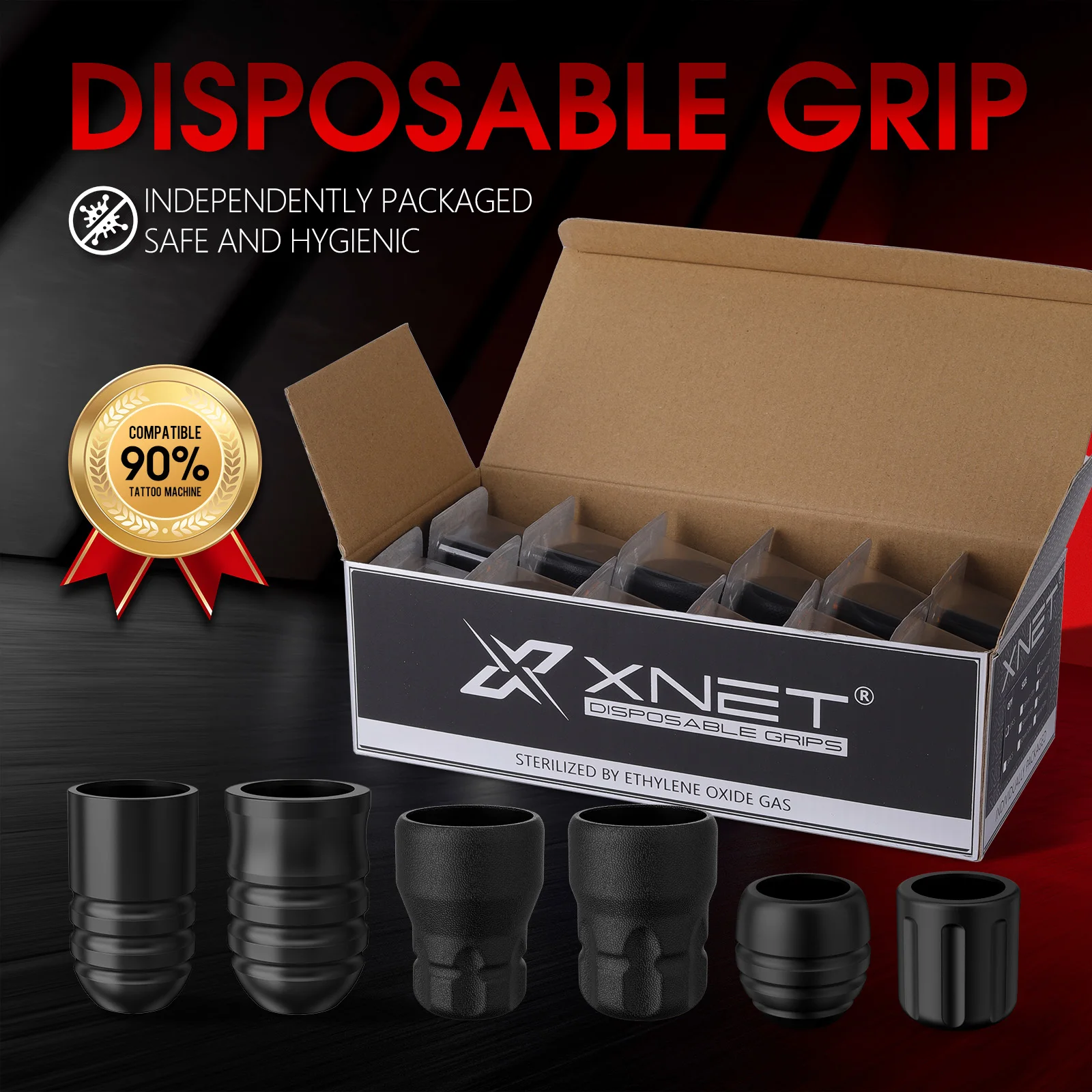 Фото XNET одноразовая ручка для татуировки, 12 шт., размер 34-38-40 мм, силиконовый материал для XNET Vipera Bestia, беспроводная машина для татуировки, ручка, оборудование №1