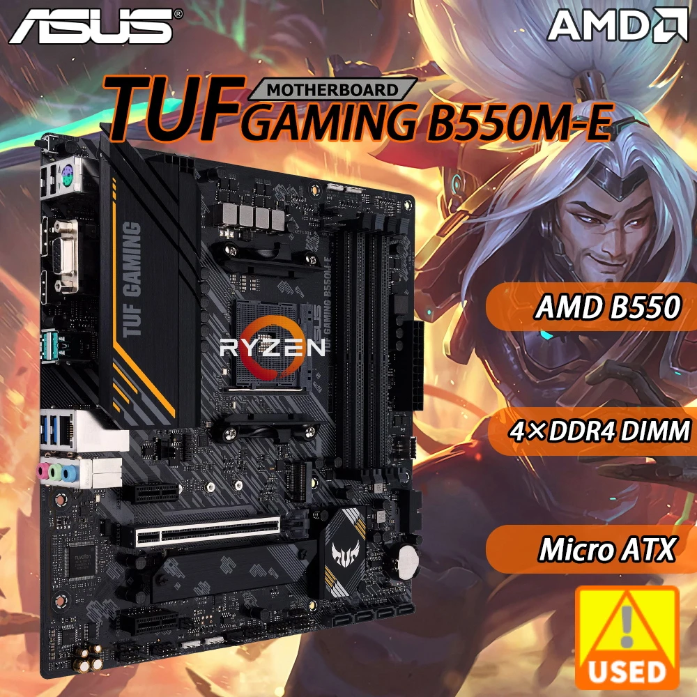 

B550M Motherboard for AM4 Ryzen ASUS TUF GAMING B550M-E New AMD B550 Chip 4xDDR4 128GB PCI-E 4.0 2×M.2 4×SATA III Micro ATX