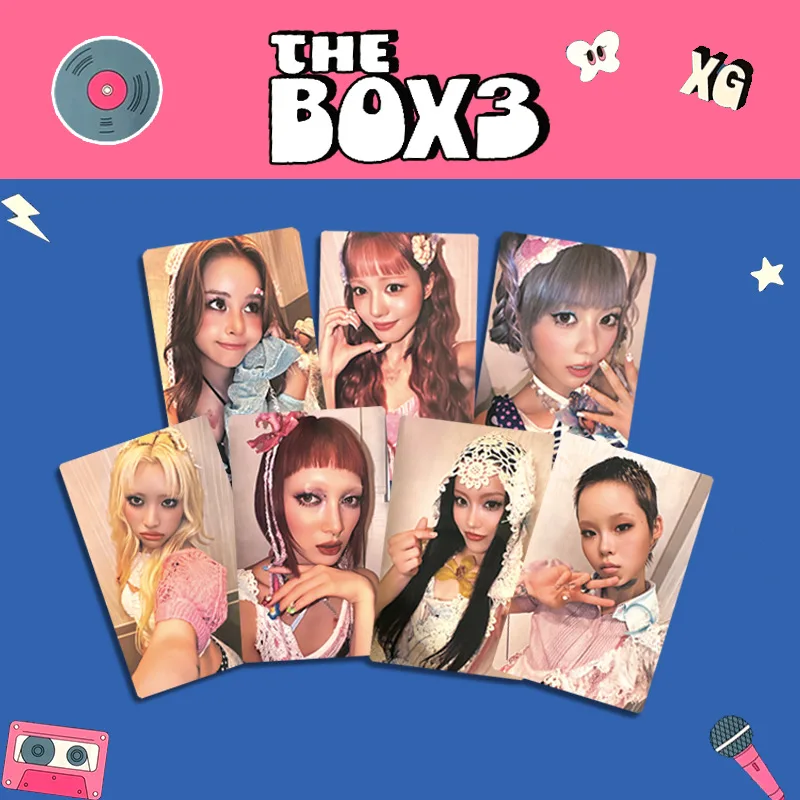 Фото Карточки XG, 7 шт./набор, карточки BOX3, яркие пленочные LOMO-карточки, карточки с персонажами в корейском стиле, коллекция для фанатов JURIN HINATA JURIA MAYA №4