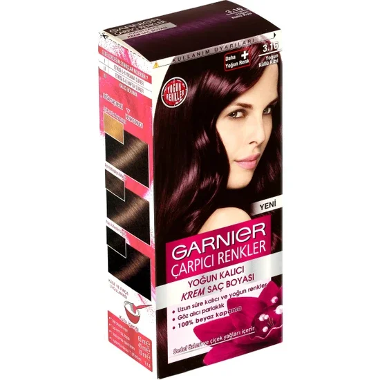 S 316 - Intense Ashy Red Hair Color  Garnier Striking Colors 3/16