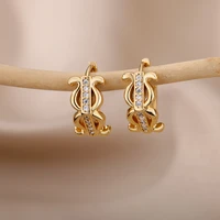 goth symmetrical octopus claw earrings for women stainelss steel color geometric u shape hoop earrings jewelry gift