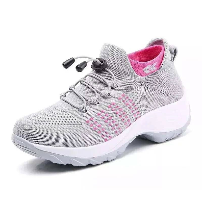 

Women's shoes rocking shoes socks shoes casual flying woven women's shoes lace-up platform shoes