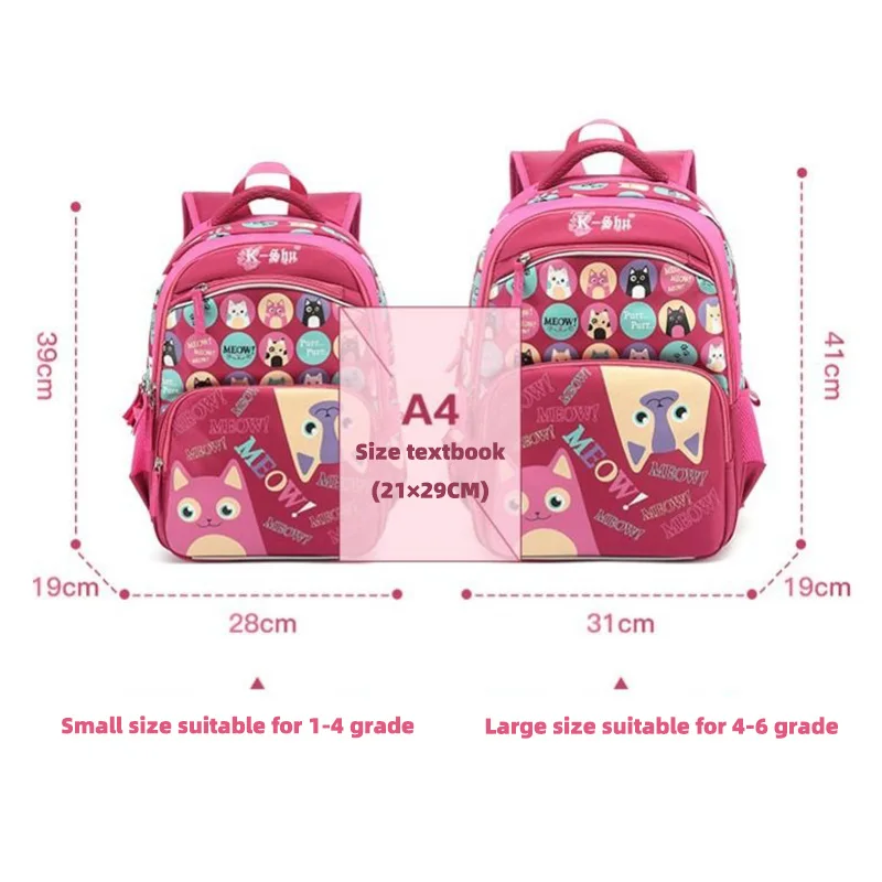 SKAEFIO 1-3-6 Grade Children's School Bags For Teenage Child Girls Boy's Kids Backpacks Students Y2k Pokemon With Pack Support