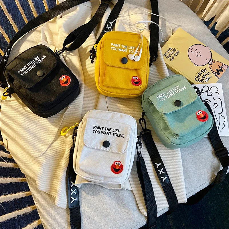 

2022 fashion shoulder bags canvas Cartoon Korea style handbags for women girls zipper polyester bag party gifts Paparazzi