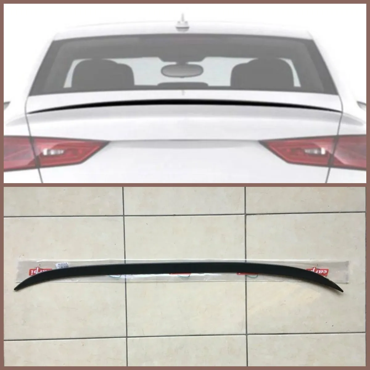 

For Audi A3 Sedan 2013-2019 Car Spoiler Perforated Top Center Wing Trunk Spoiler Top Wing Trunk Decoration Fixed Wind Wing