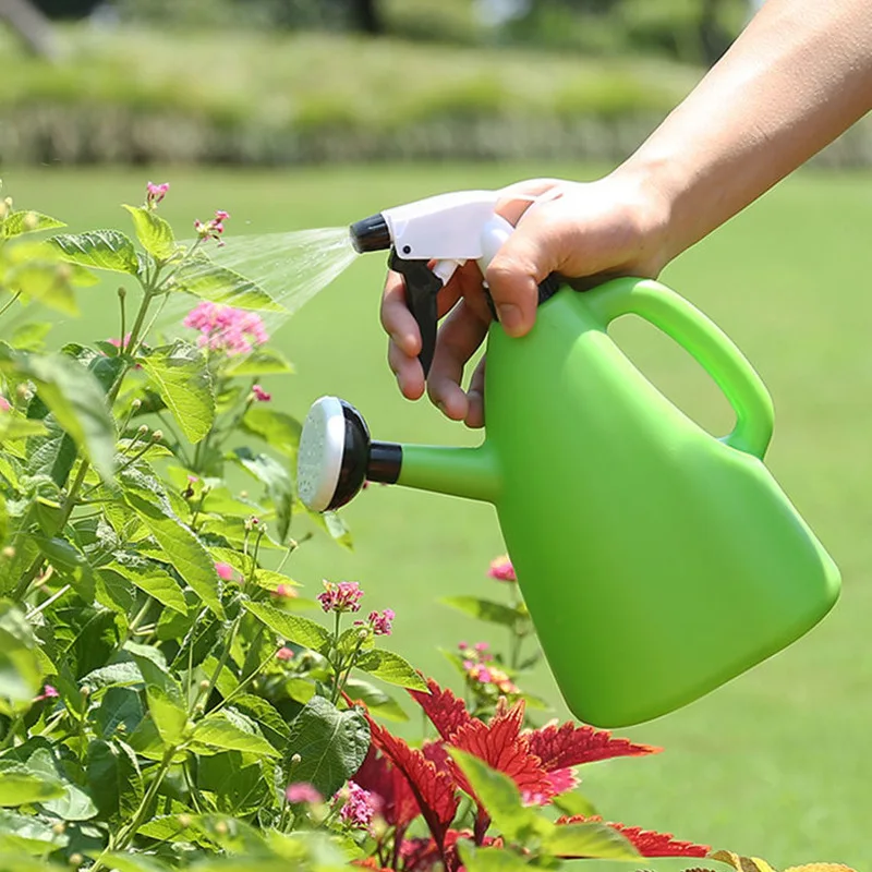 

2 In 1 Gardening Watering Can Plastic Indoor Garden Plants Pressure Spray Water Kettle Adjustable Sprayer 1L Garden Spray Bottle