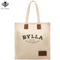 ladies summer canvas tote bag large tote shoulder large school bag capacity casual shopper bag