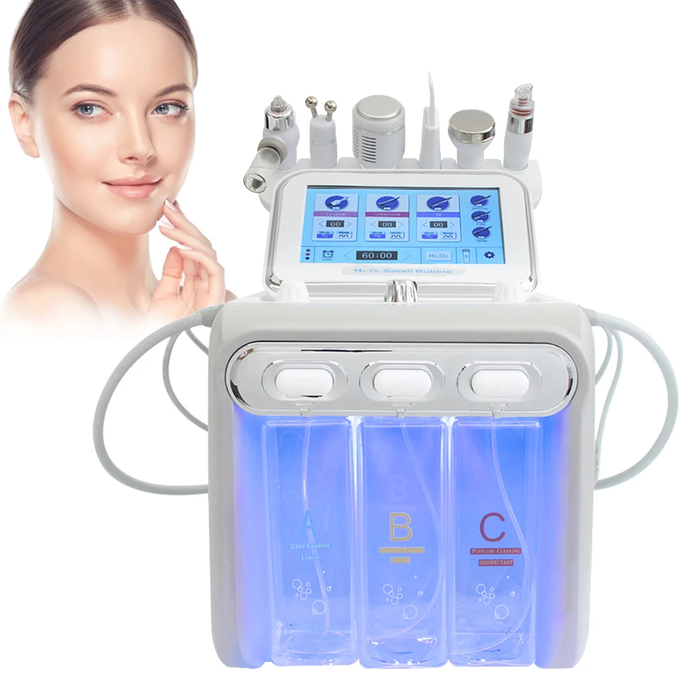 H2-O2 Hydro Dermabrasion Machine Hydrogen Oxygen Bubbles Beauty Instrument Skin Scrubber Face Cleaning Lifting Skin Care Device