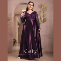 cathy plus size a line party dresses women formal mom dinner dresses satin sequins 2022 luxury prom dresses custom