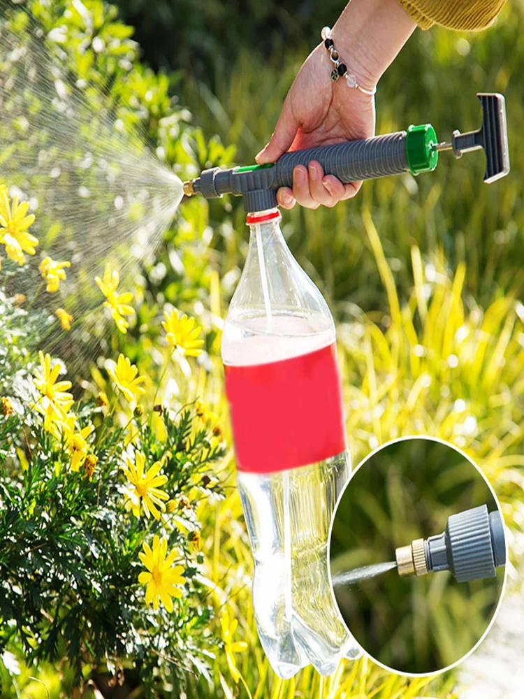 1 Pcs Beverage Bottle Sprayer Adjustable Manual Sprayer Head High Pressure Atomization Nozzle Garden Irrigation Watering Tool