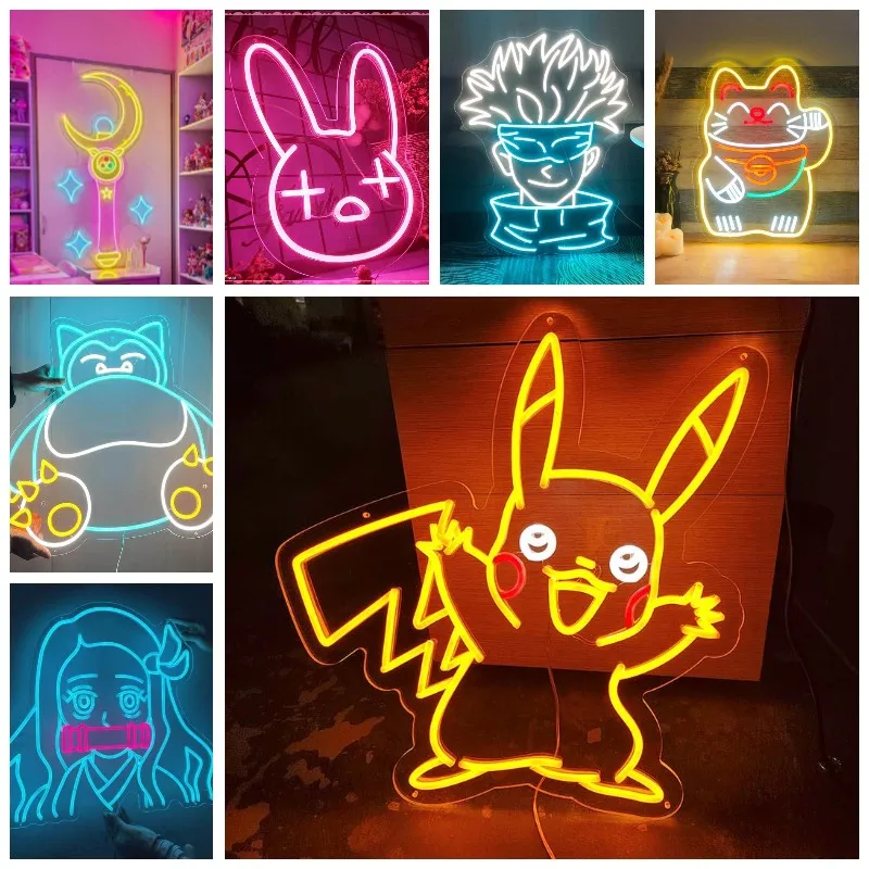 

Custom LED Neon Sign Cartoon Anime Characters Cute Girl Room Decoration For Shop Party Personliazed Gift Home Kawaii Decor
