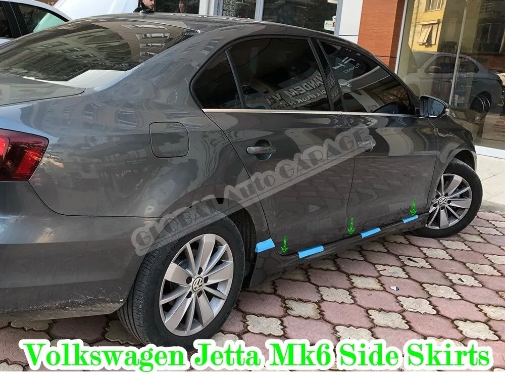

Для Фольксваген Джетта Mk6 короткие боковые юбки приспособление 2011-2019 отделка порога автомобильный Стайлинг автомобильный аксессуар Универ...