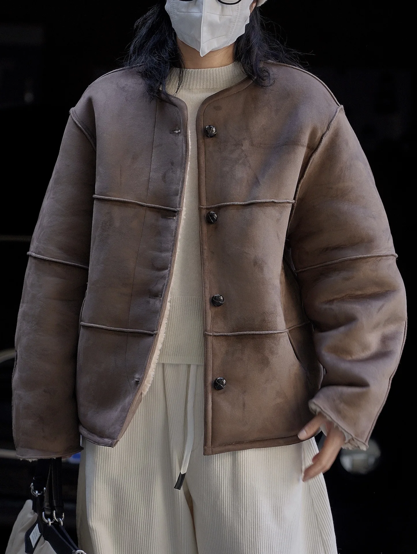 woman warm winter double side coat enlarge
