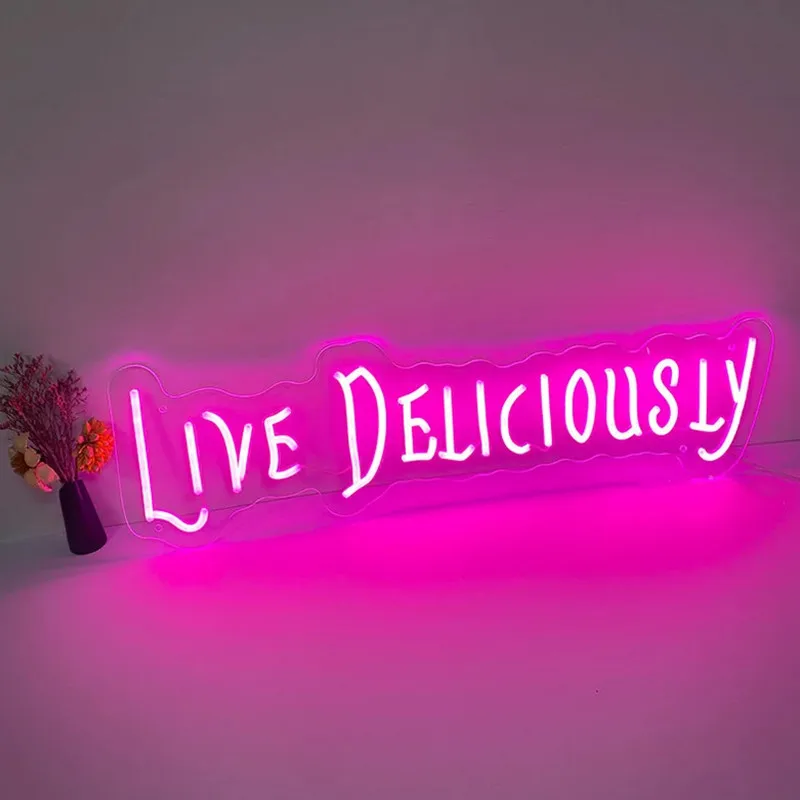 Live Deliciously Led Neon Sign Home Wall Witchy Decor Wouldst Thou Like to Gothic Horror Satanic