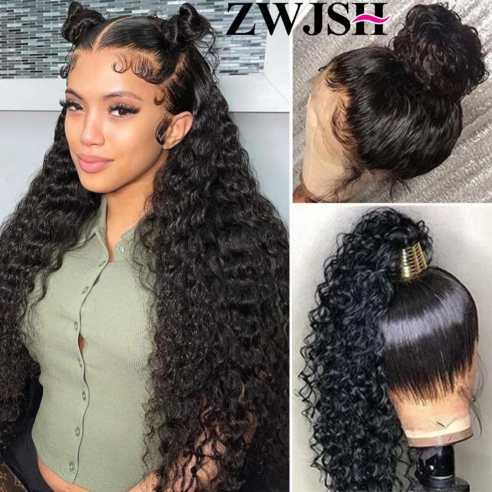 

Transparent 360 Deep Wave Full Lace Human Hair Wigs On Sale Clearance Brazilian 13x4/13x6 Lace Frontal Wig For Black Women ZWJSH