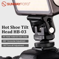 sunwayfoto hb 03 hot shoe tilt head panoramic video mini ball head ballhead panorama for head dlsr camera hotshoe adapter moun