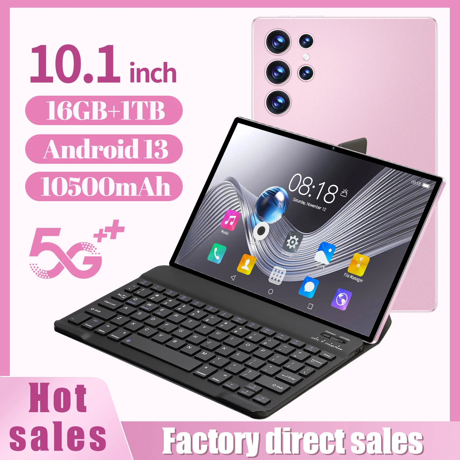 

2023 New Tablet 10.1 11 12 inch Android 13.0 16 GB RAM 1TB ROM Dual SIM Dual Standby WIFI Google Play Worldwide Edition 4G/5G