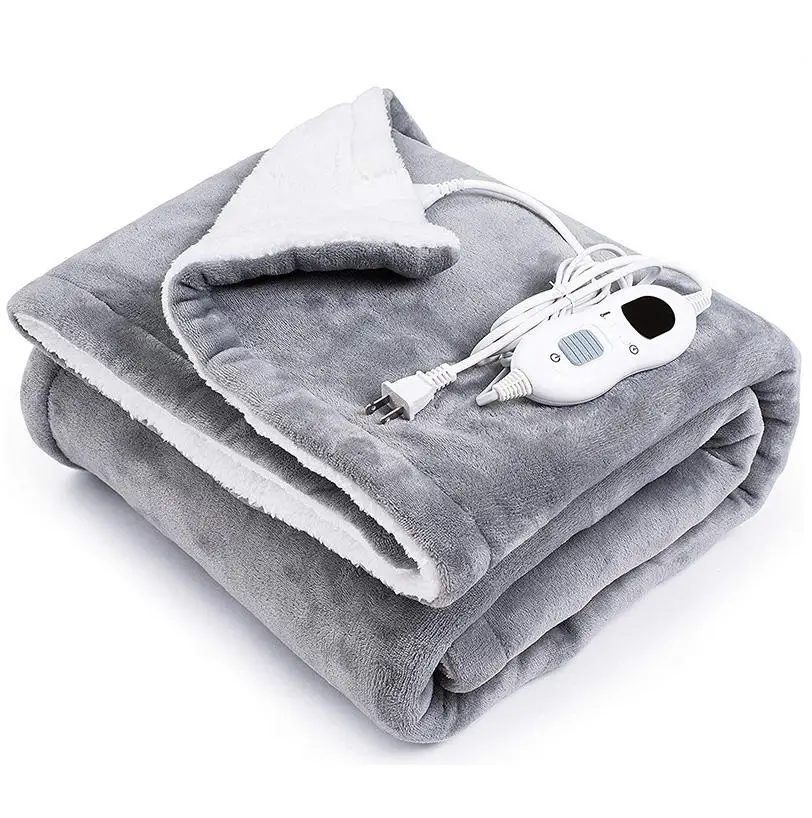 

Hot selling washable electric blanket Two person three grade temperature adjustable soft plush washable electric blanket
