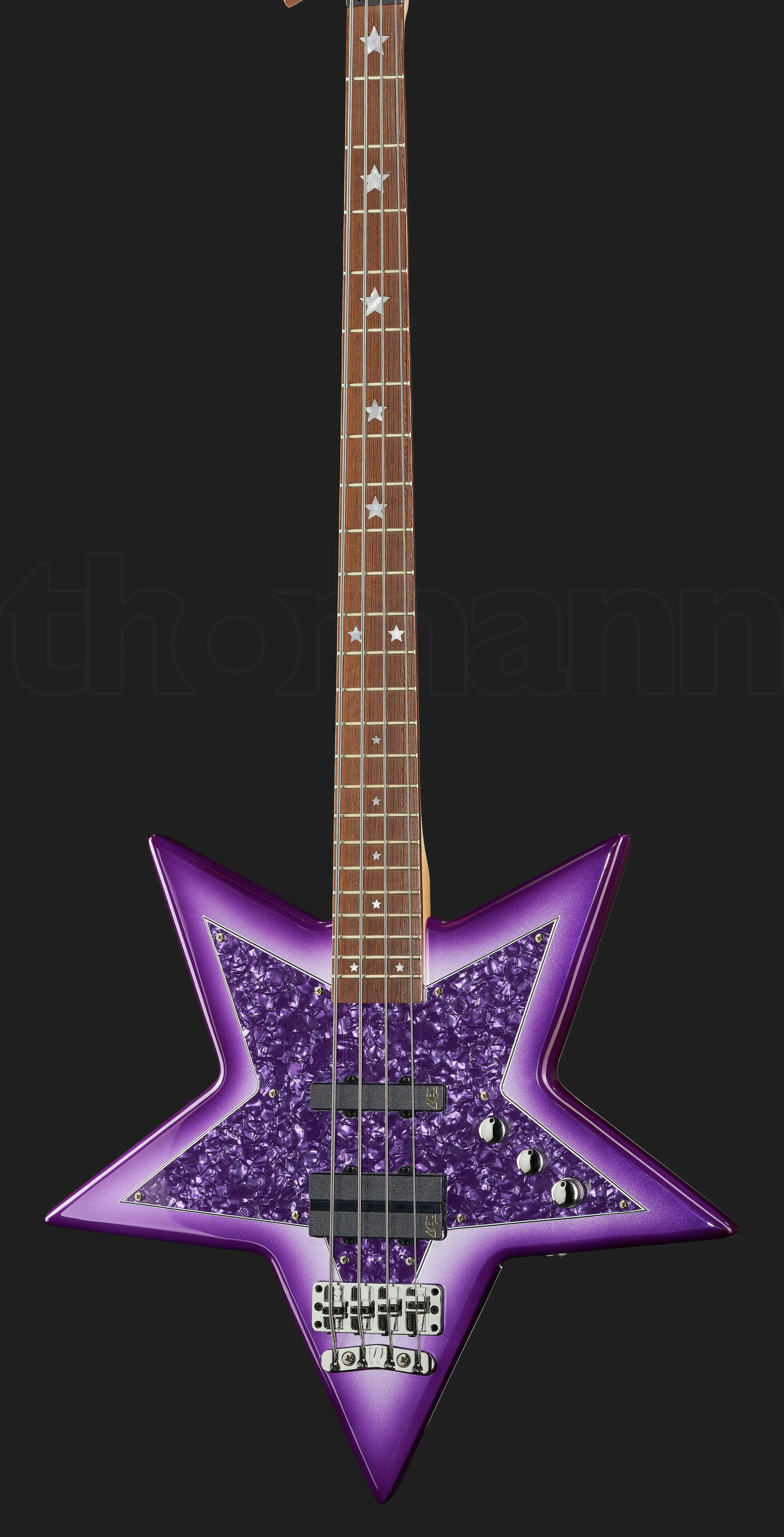 

Custom Rare purple burst Star-shaped Electric Bass star fingerboard inlay,neck Maple, Mahogany body & rosewood fingerboard