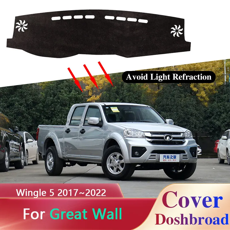 

Dashboard Cover Board Mat Carpet Dashmat for Great Wall Wingle 5 Steed S 4X4 V240 2017~2022 Sunshade Car Sticker Rug Accessories