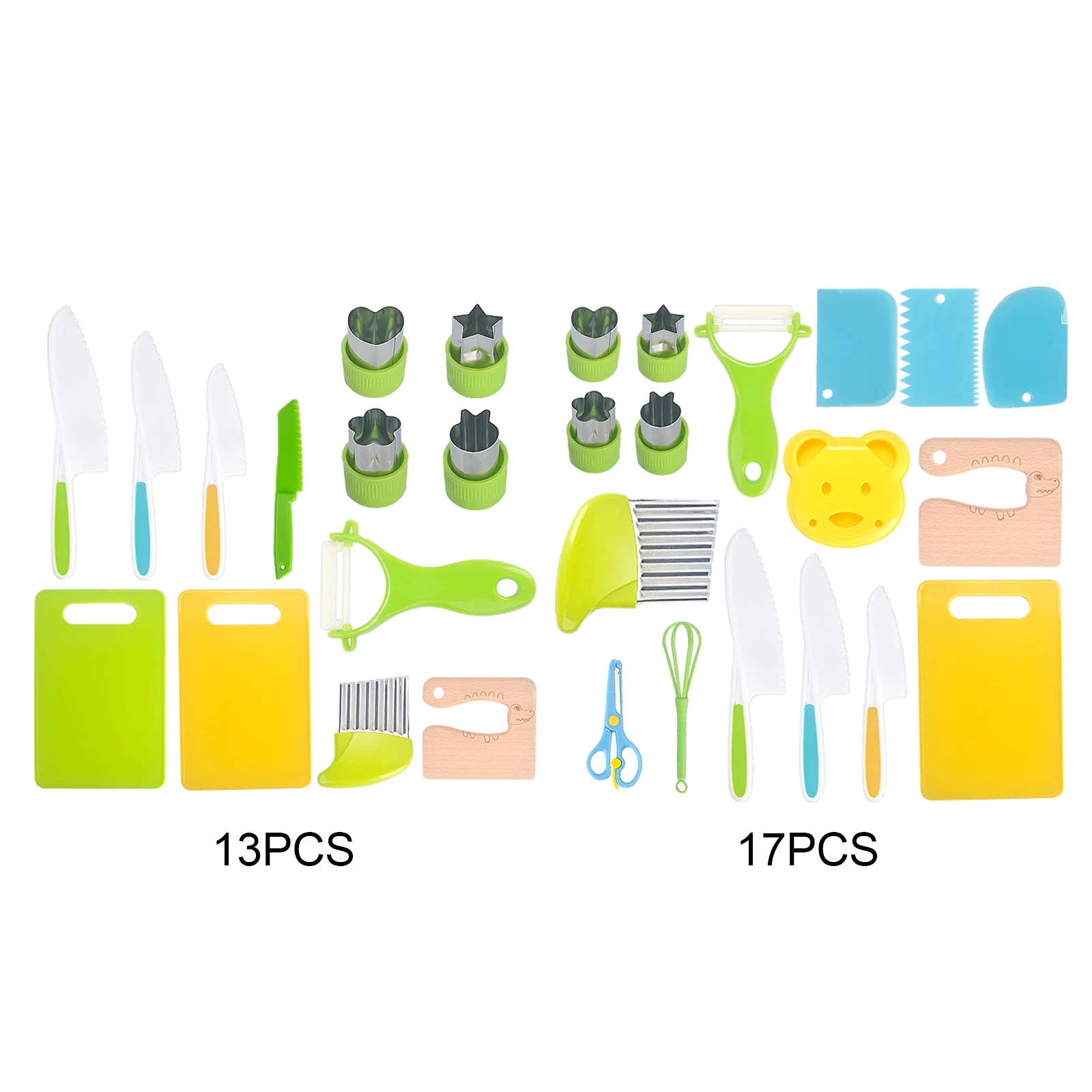Набор детских кухонных ножей из 13 предметов - Безопасные Монтессори-резаки для