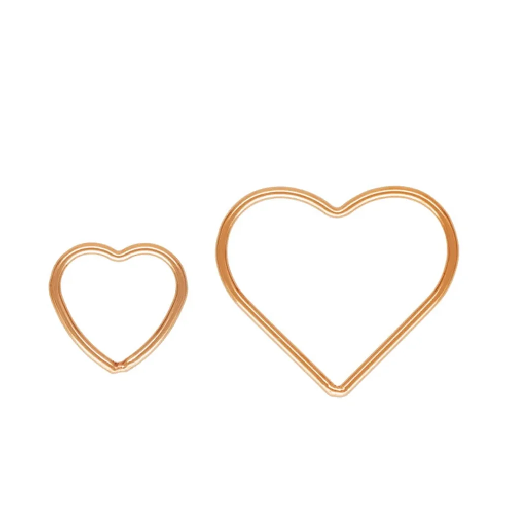 4pcs 14K Rose Gold Filled Love Heart Jump Rings Valentines Connector Charms 10mm 17.5mm