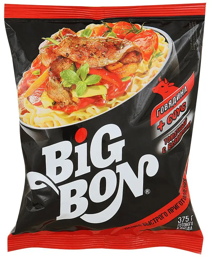 Лапша Big Bon говядина с соусом