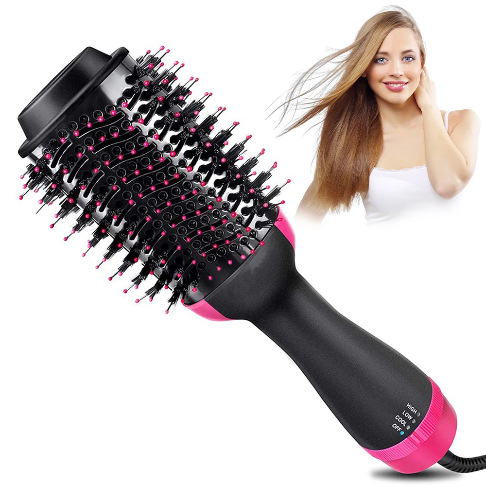 

Lofamy Professional 3 In 1 1000W Hair Dryer Hot Air Brush Hair Straightener Curler Comb Roller One Step Electric Hair Styler
