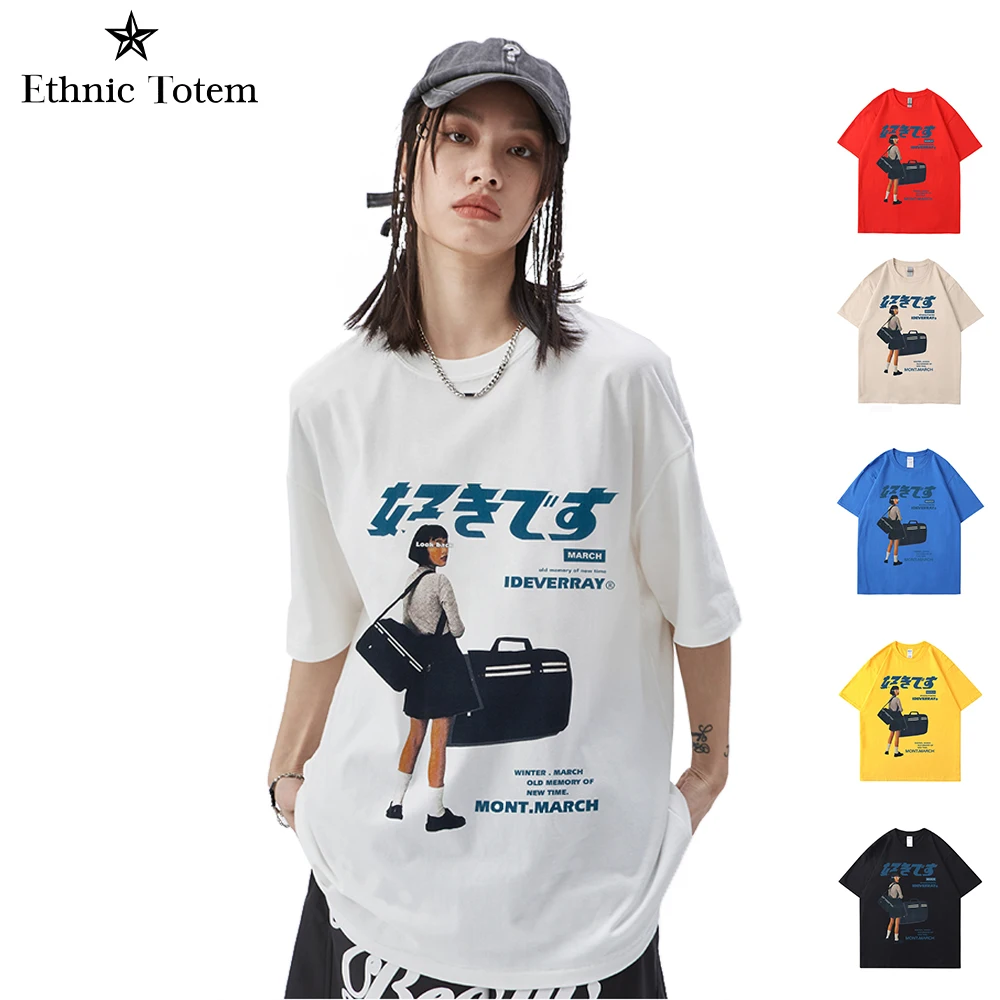 

Ethic Totem Graphic Women T Shirt Woman Femal Japanese Harajuku Tops Tee For Girls Oversize Loose Hip Hop Style