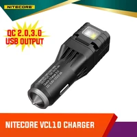 nitecore vcl10 25 lumens multifunctional usb qc 2 0 and 3 0 all in one vehicle charger dual light source internal rechargeable
