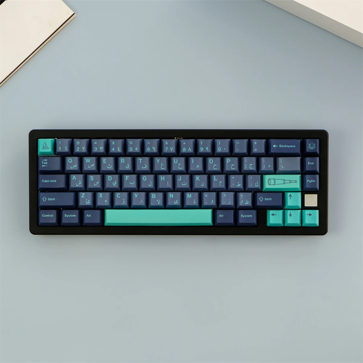 

129 Keys GMK Arabian Sea Keycaps Cherry profile PBT Dye Sublimation Mechanical Keyboard Keycap For MX Switch With 1.75U Shift