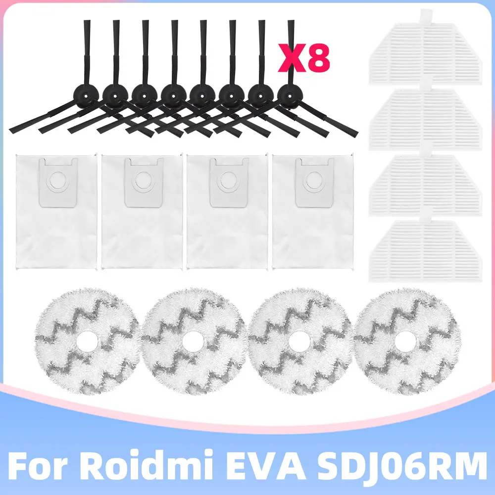 

Подходит для ( Roidmi Eva SDJ06RM / EVA Platinum ) Запчасти для Пылесоса HEPA-фильтр Боковая Щетка Тряпка для Мытья Пылесборный Мешок Запасные Части