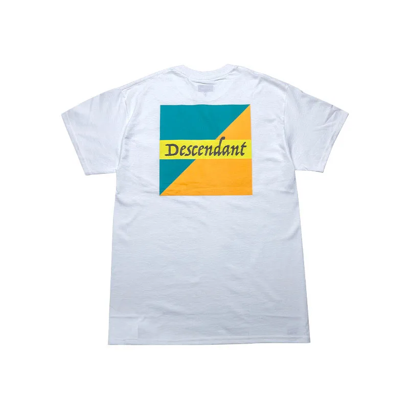 

DESCENDANT DCDT Japanese Style Men And Women Short Sleeve Square Color Printing Pocket Round Neck T-shirt