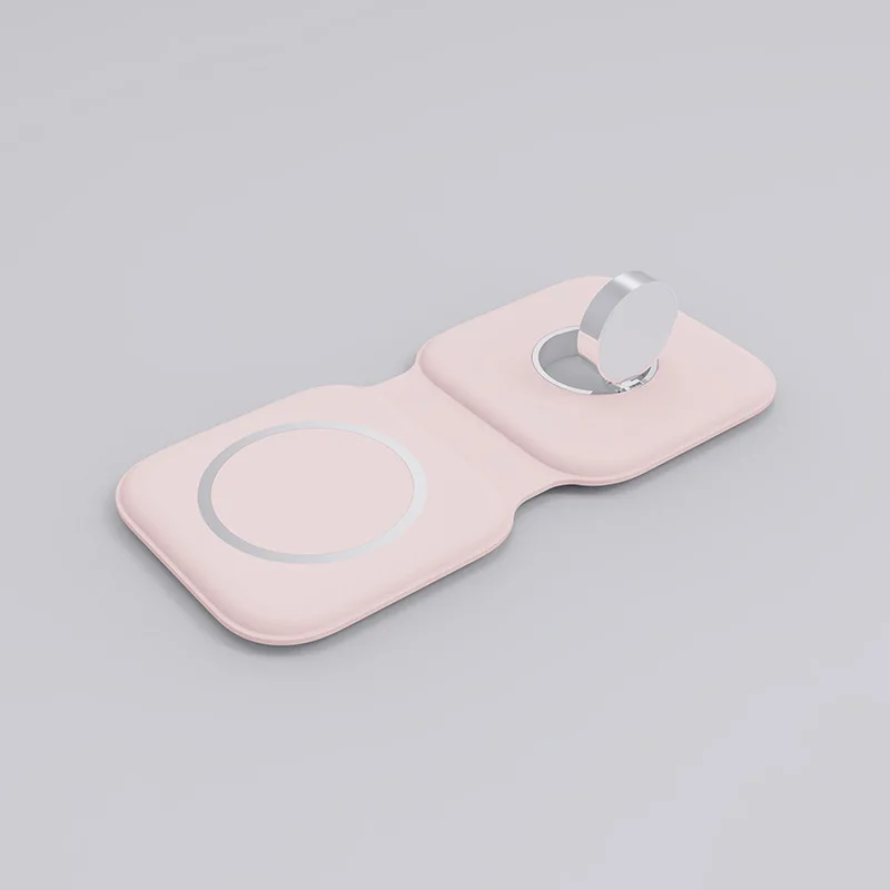 Folding 15W Double Wireless Charger Pad For Iphone 12 13 14   Pro  Fast Charging Dock Station For AirPods Apple Watch  5 6 7 8