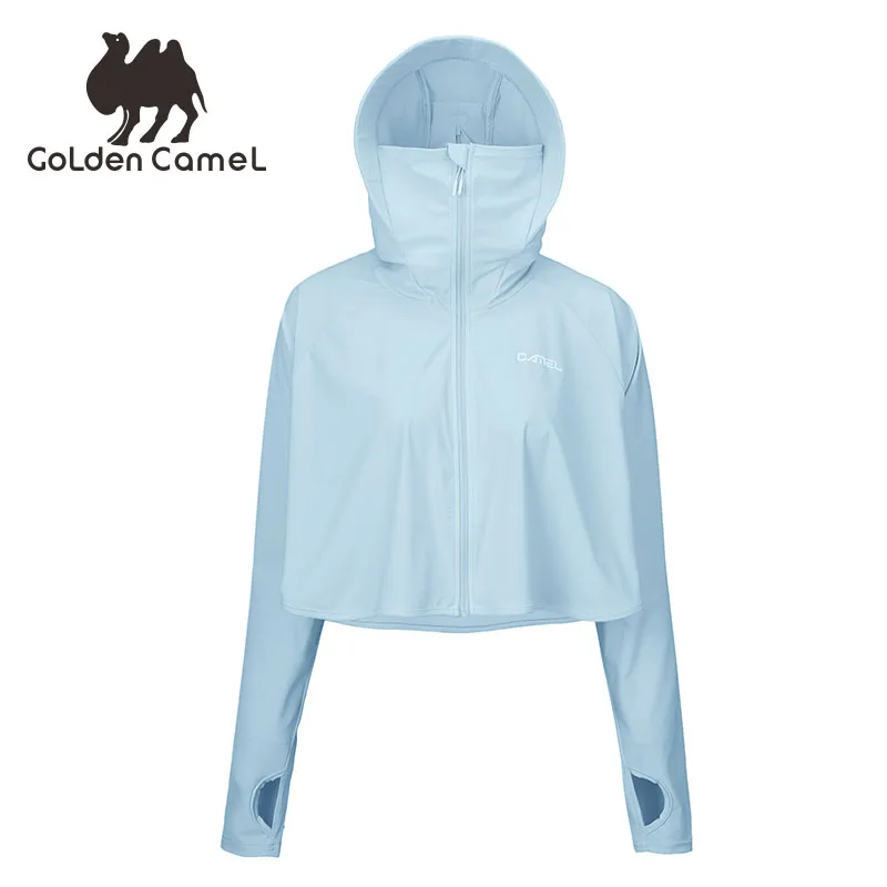 Goldencamel Women Sunscreen Clothing With Hat Sun Protection Cloak Bicycle Cycling Anti Uv Jacket Ice Outdoor Collar Coat