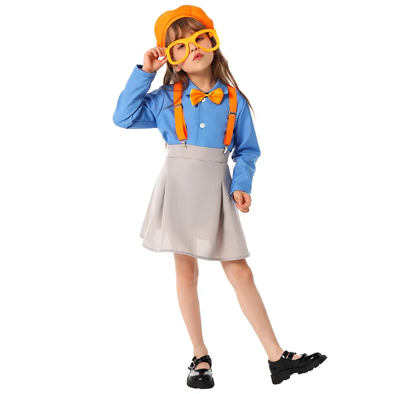 Маскировка Blippiing английский инженер косплей для детей оранжевая обучающая