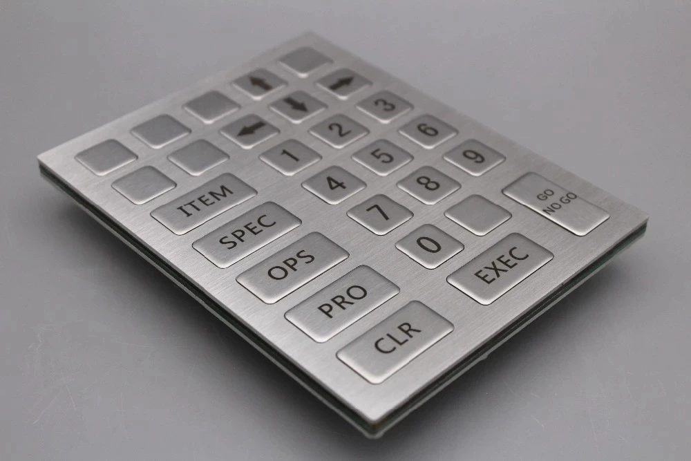 28 клавиш под заказ IP65 киоск металлическая прочная клавиатура из нержавеющей