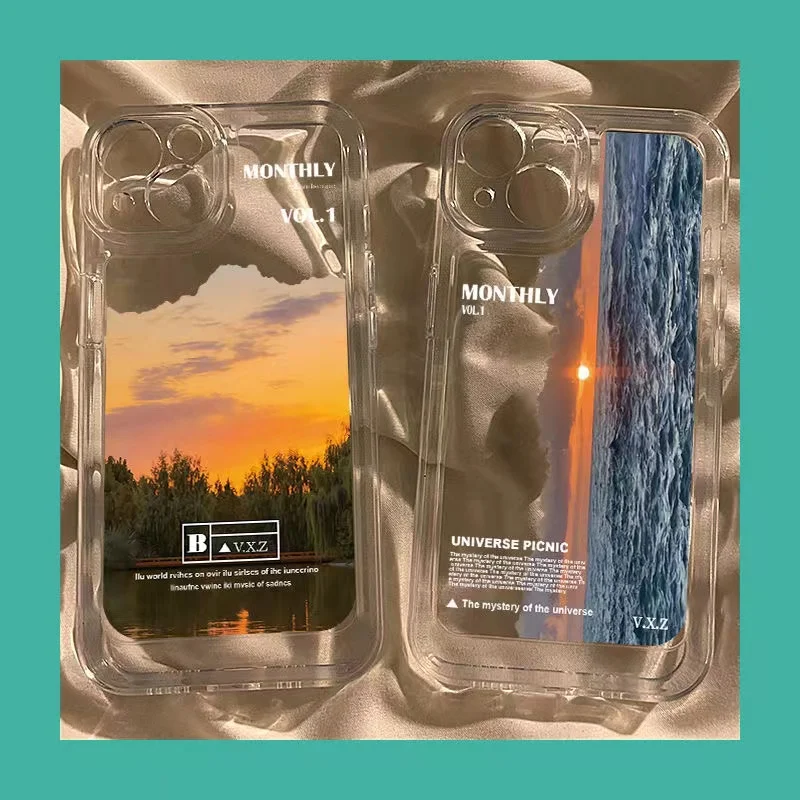 

Fashion Personality Art Landscape Photo Shockproof Soft Silicone Phone Case for 11 12 13 Pro Max mini X XR XS 8 7 Plus se 2022